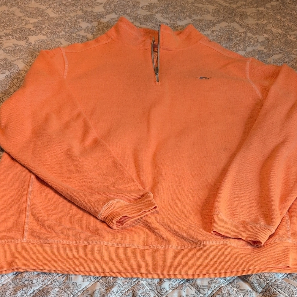 Men's Orange Half-Zip Sweater By Joe Marlin